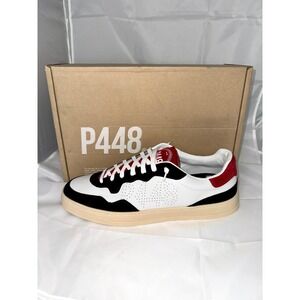 P448 Bali White Black Rosso Red Leather Suede Mens 15/15.5 (49) NIB